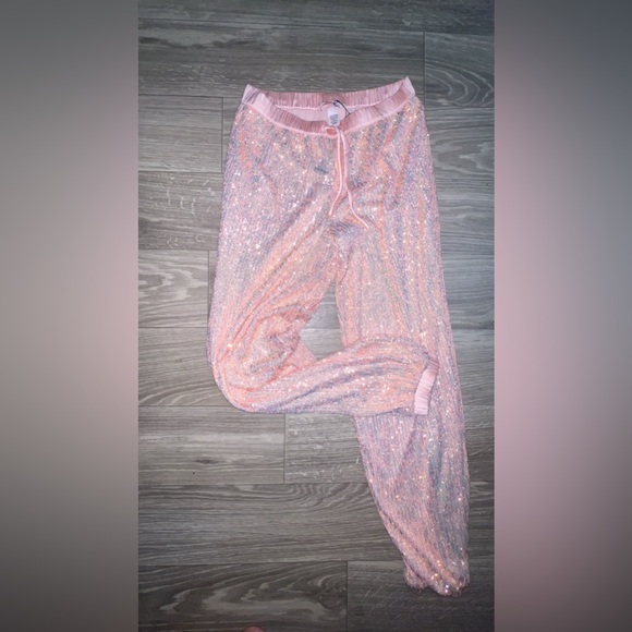 Victoria Secret peach sequin pants - Picture 1 of 3